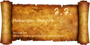Heberger Henrik névjegykártya